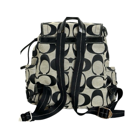 Coach Kyra Signature C Backpack Jacquard in Black/Silver - Picture 4 of 10